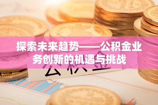 峨边探索未来趋势——公积金业务创新的机遇与挑战