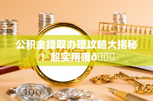 峨边公积金提取办理攻略大揭秘！超实用哦😉