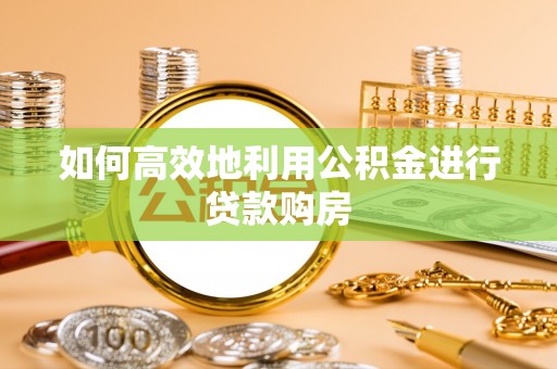 峨边如何高效地利用公积金进行贷款购房